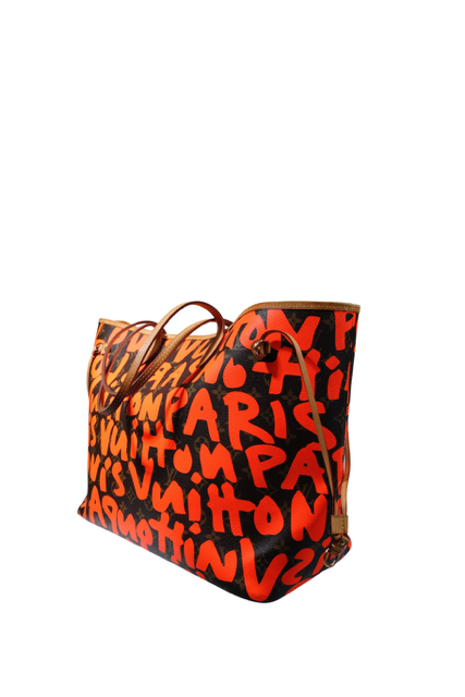 LOUIS VUITTON Monogram Graffiti Neverfull GM Tote Bag Orange